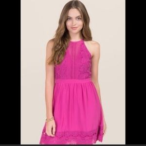 Francesca’s Lacy Fuchsia Dress